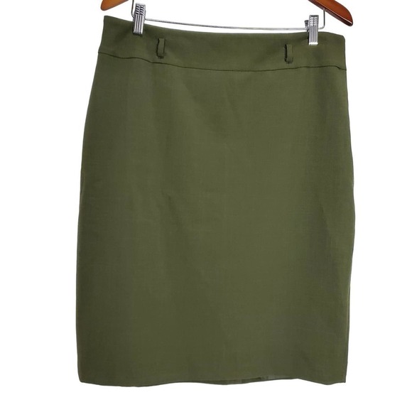 Black Label Evan Picone Skirt Womens Size 12 Green Pencil Career Neutral - Picture 1 of 10
